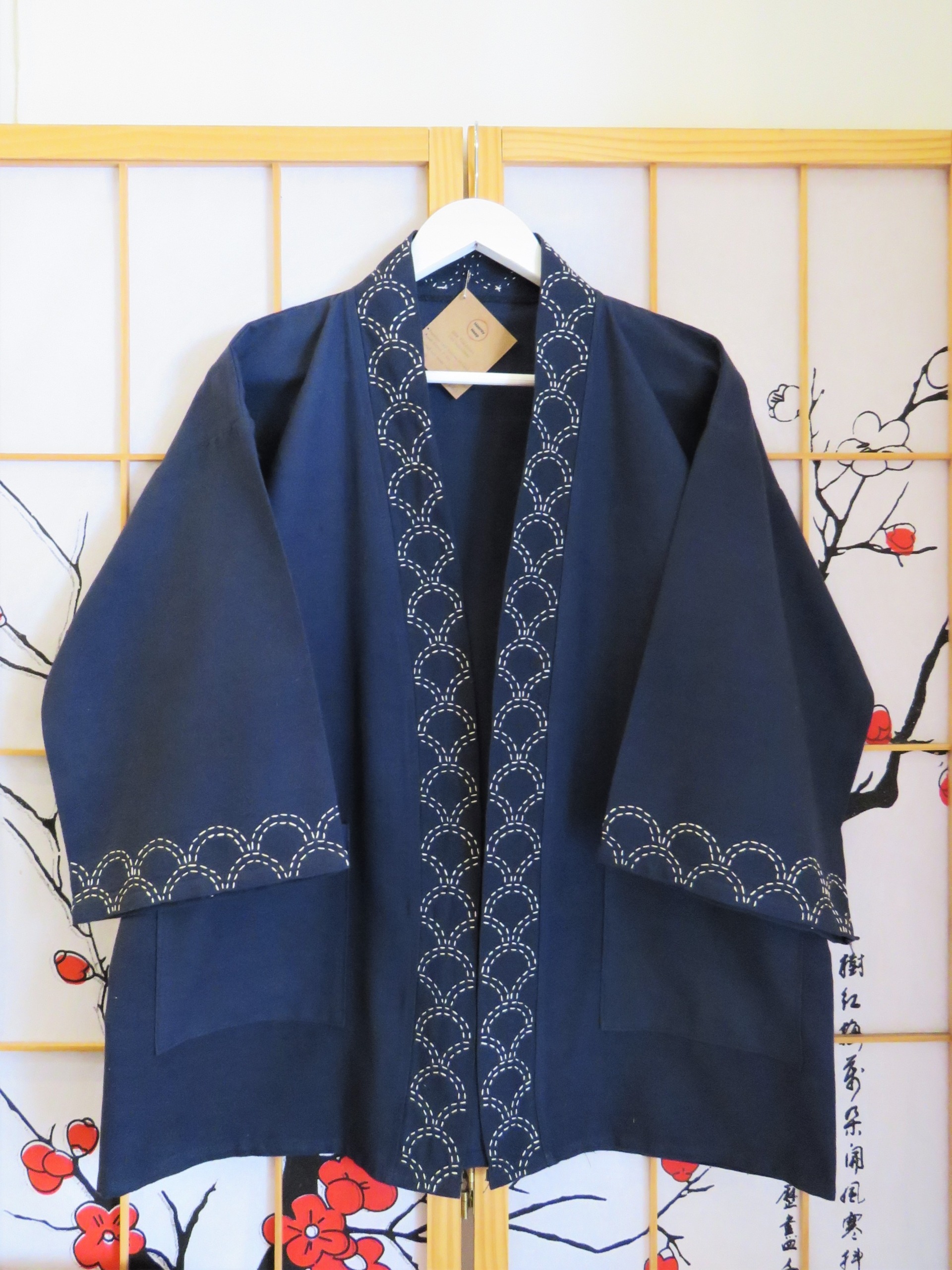 Sashiko Jacket-Seigaiha (Waves) - Hooray Hoop